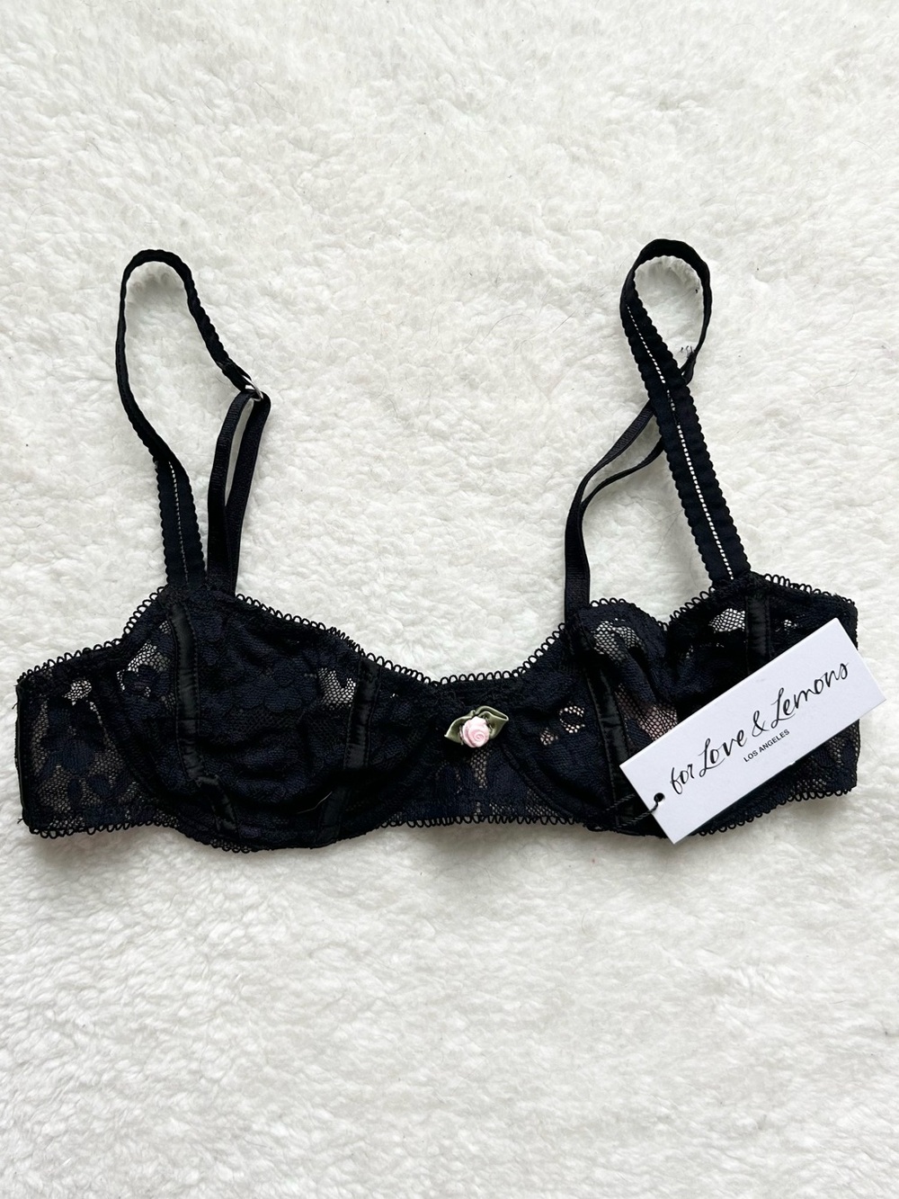 For Love and Lemons Victoria's Secret Lou Black Lace Underwire Bra NWT